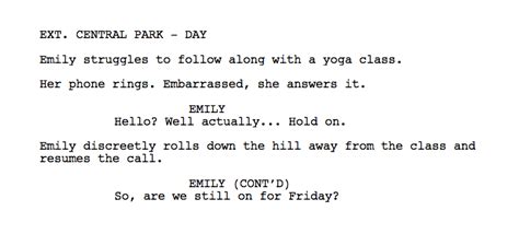 insert cell phone screenplay.